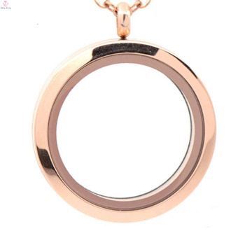 Neueste 30mm Design Rose Gold Plain Anhänger, Medaillon Hersteller, Schmuck Glas Medaillons